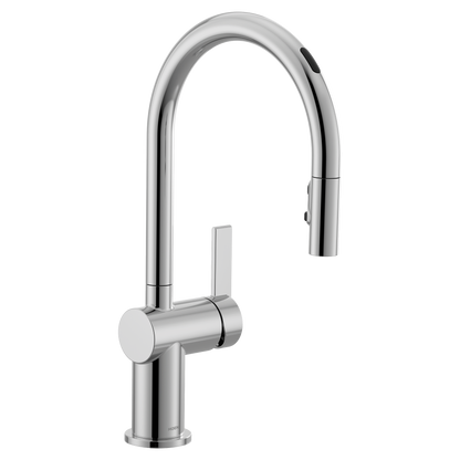 Cia Chrome one-handle high arc pulldown kitchen faucet