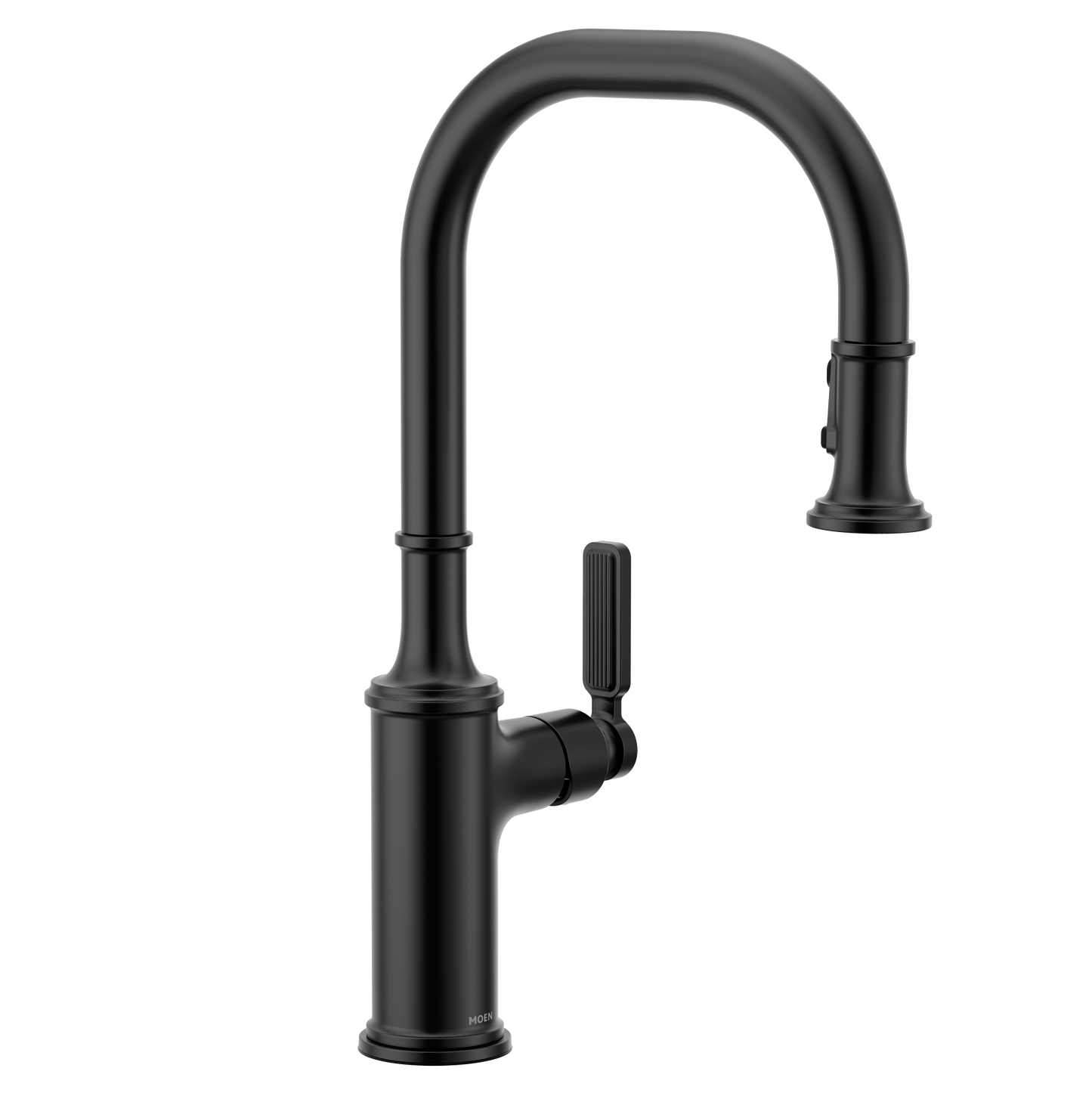 Smyth Matte black one-handle high arc pulldown kitchen faucet