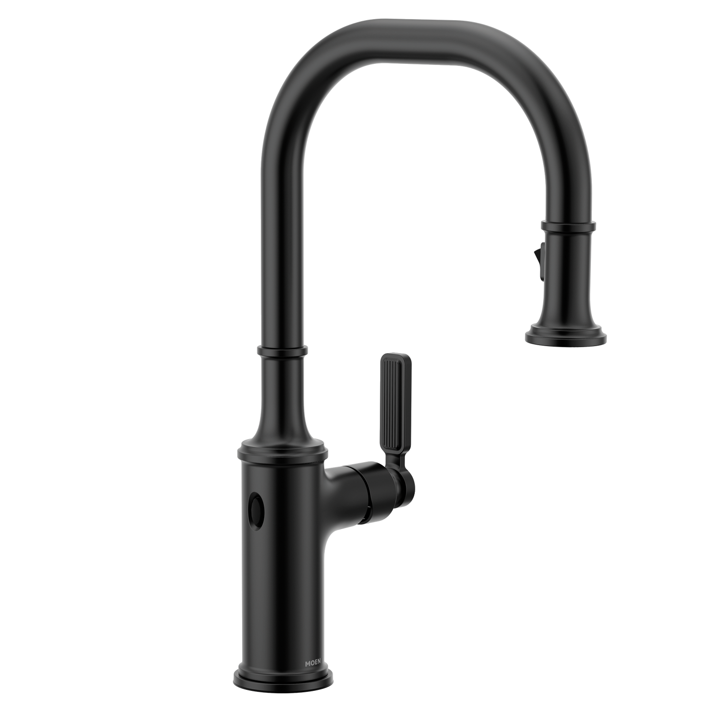 Smyth Matte black one-handle high arc pulldown kitchen faucet