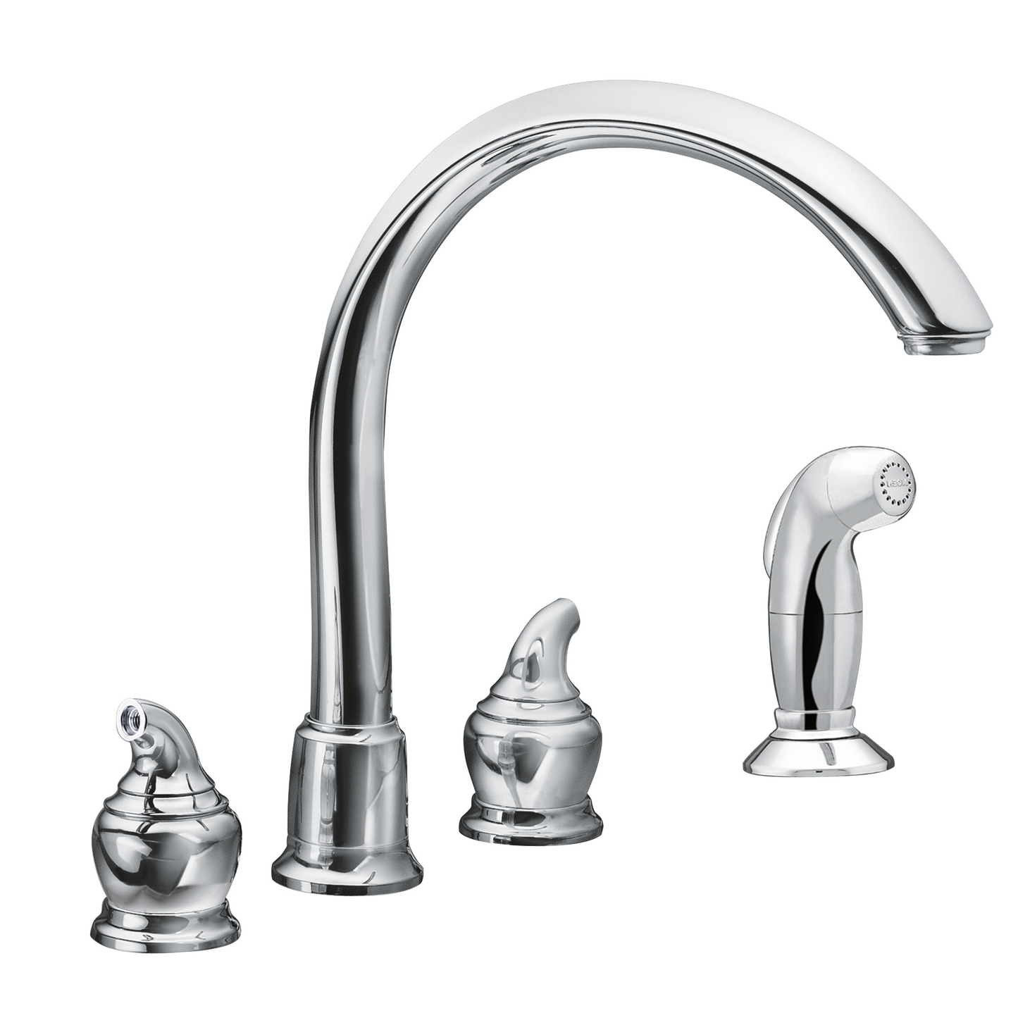 Monticello Chrome two-handle high arc kitchen faucet
