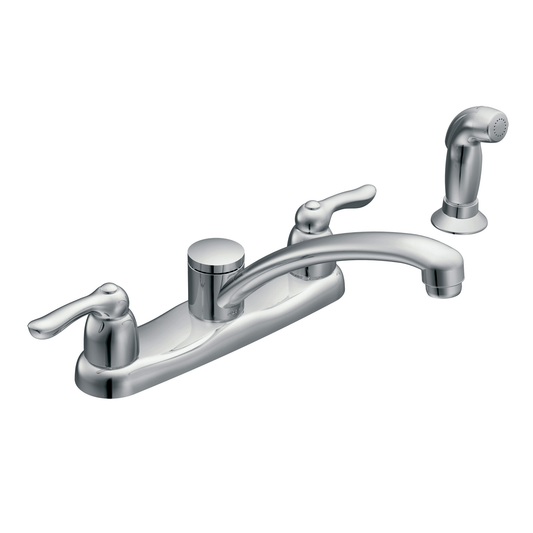 Chateau Chrome Two-Handle Low Arc Kitchen Faucet