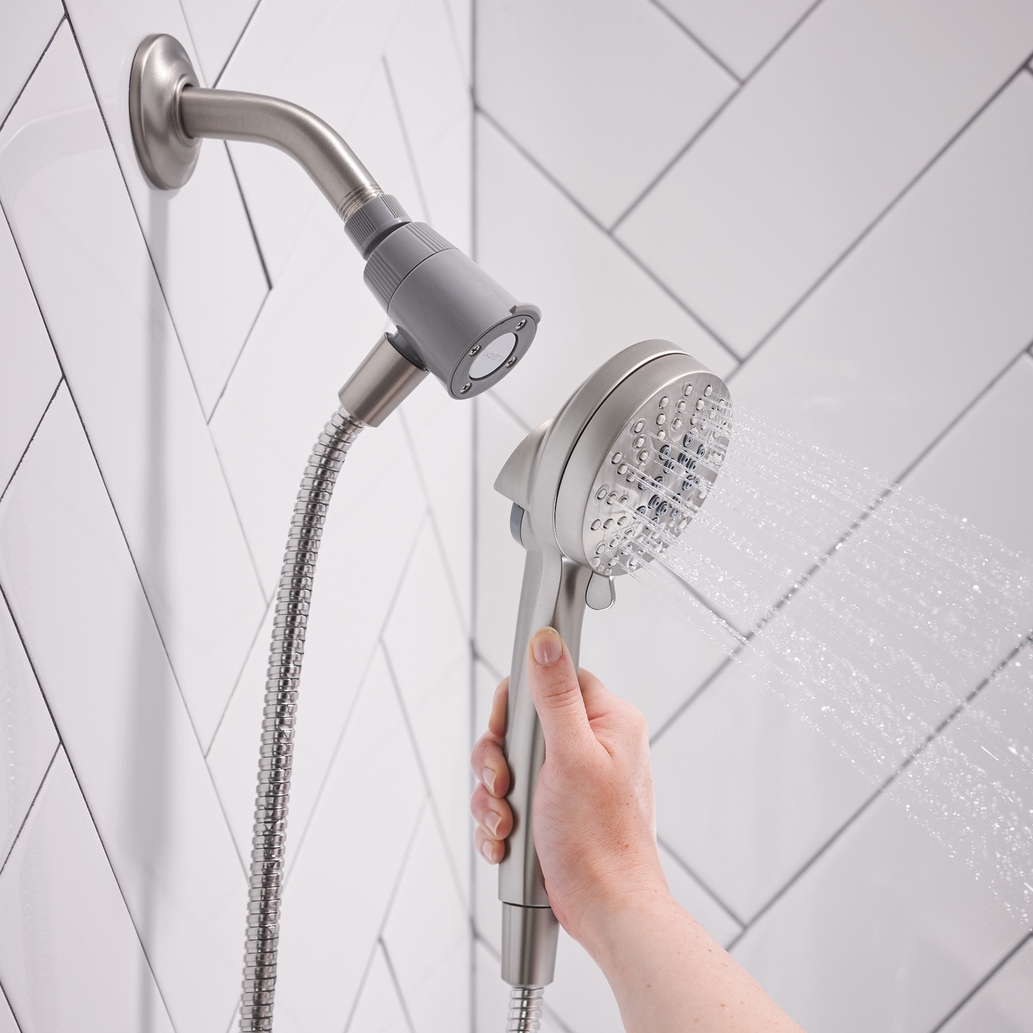 Tiffin Posi-Temp(R) Tub/Shower Lever, Spray Head | Moen