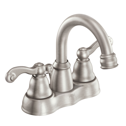 Traditional Chrome two-handle high arc bathroom faucet