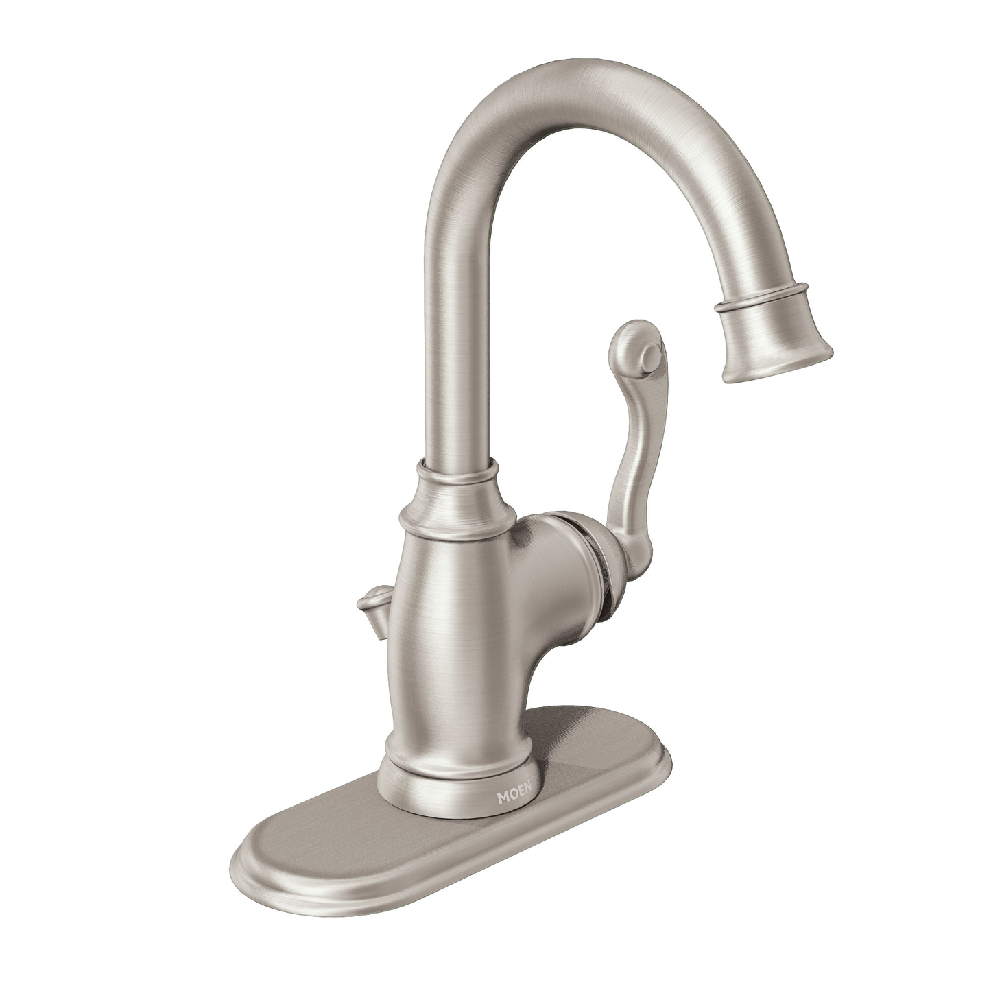 Traditional Spot resist brushed nickel one-handle high arc bathroom faucet