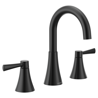 Ronan Chrome two-handle high arc bathroom faucet