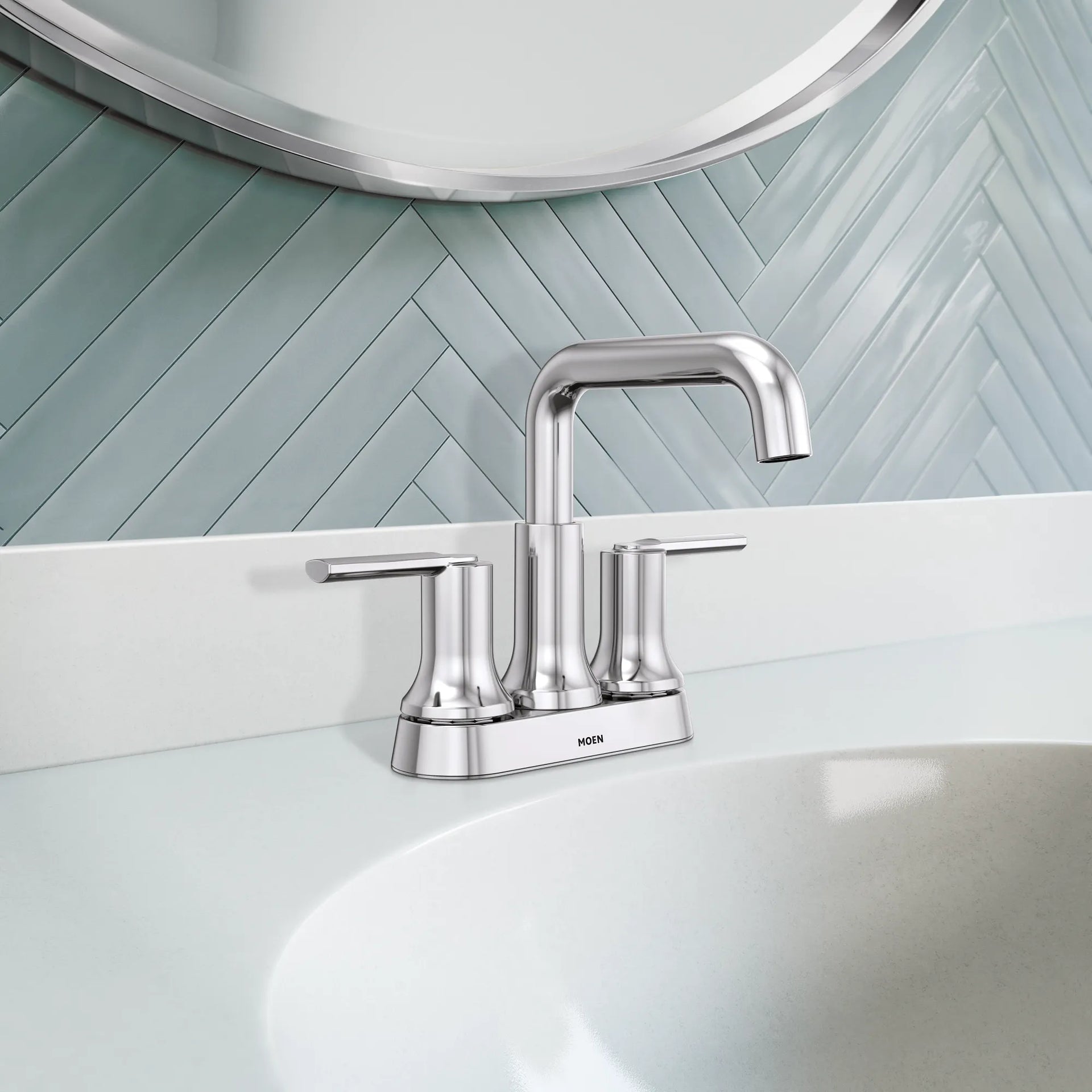 Zyla Chrome two-handle high arc bathroom faucet – Moen