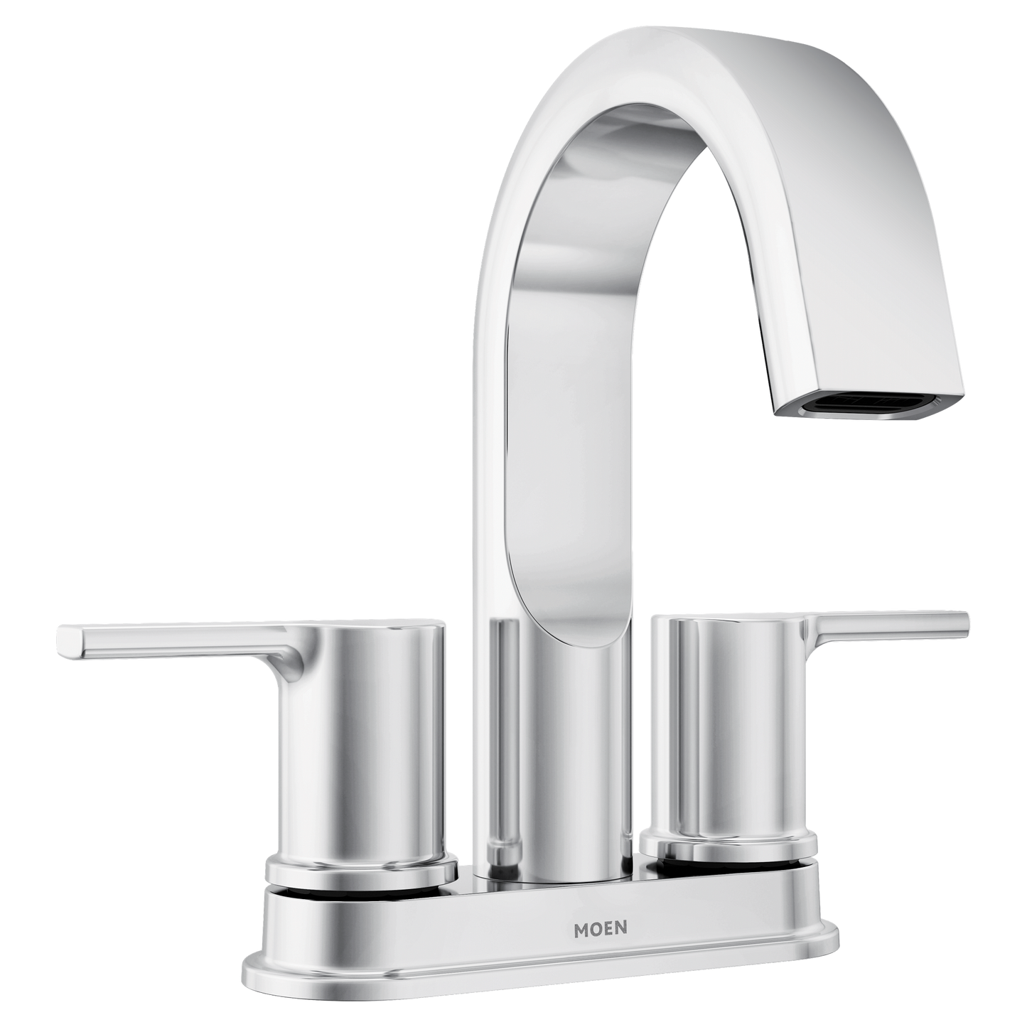 Avri Chrome two-handle high arc bathroom faucet