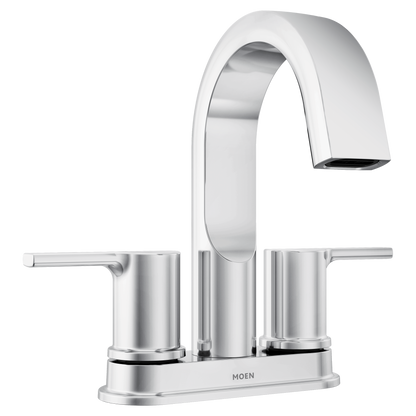 Avri Chrome two-handle high arc bathroom faucet