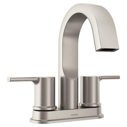 Avri Chrome two-handle high arc bathroom faucet