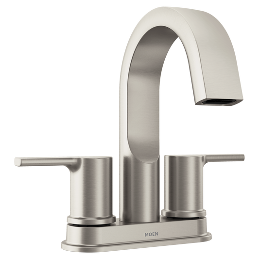 Avri Chrome two-handle high arc bathroom faucet