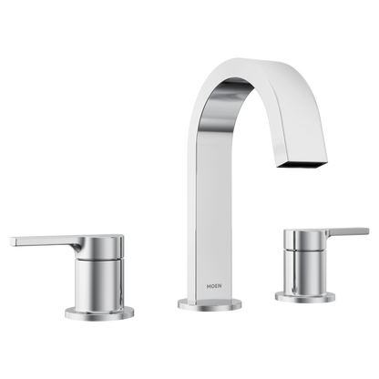 Avri Chrome two-handle high arc bathroom faucet