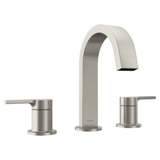 Avri Chrome two-handle high arc bathroom faucet