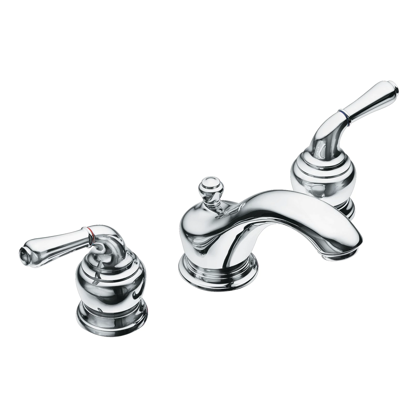 Monticello Chrome two-handle low arc bathroom faucet