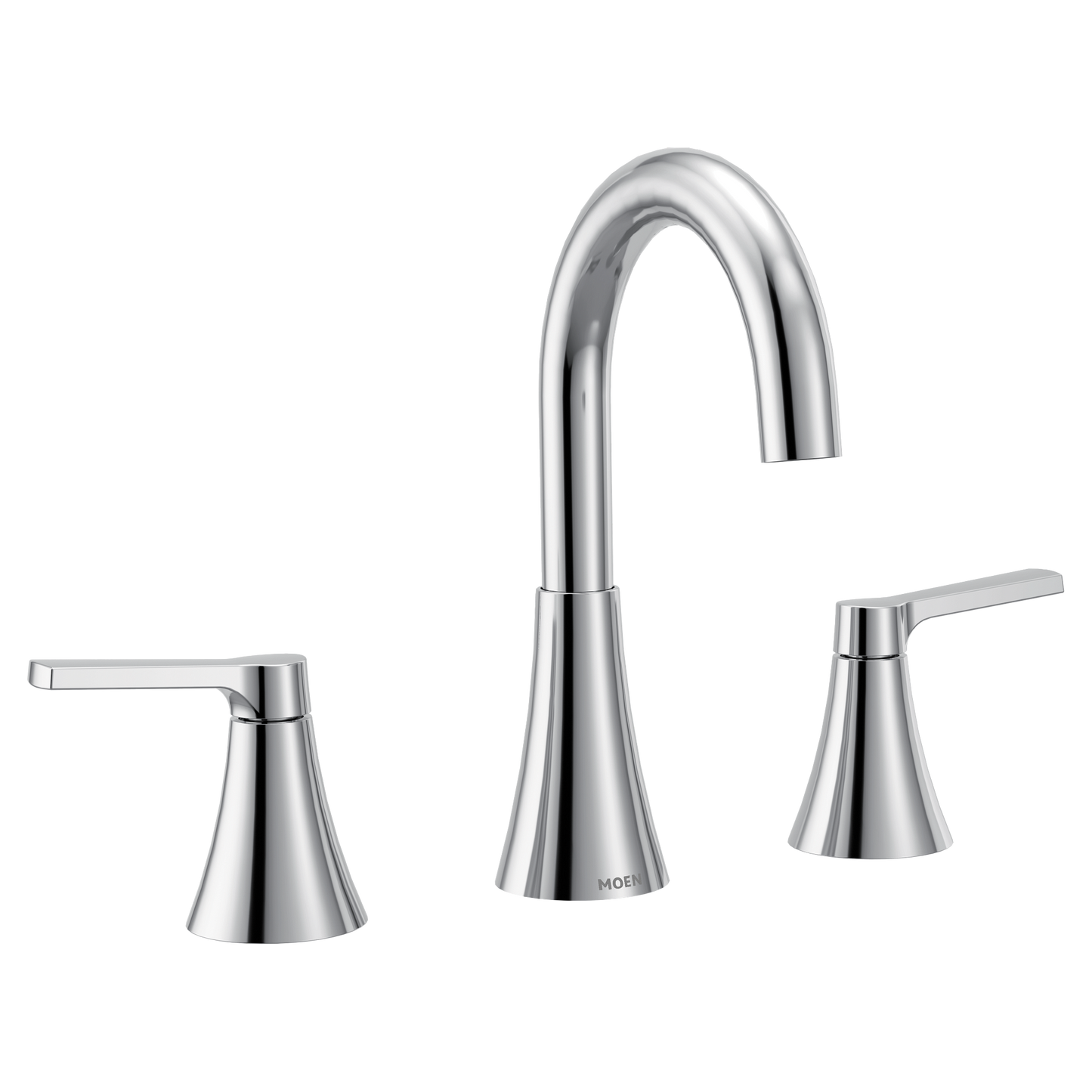 Mikah Chrome two-handle high arc bathroom faucet