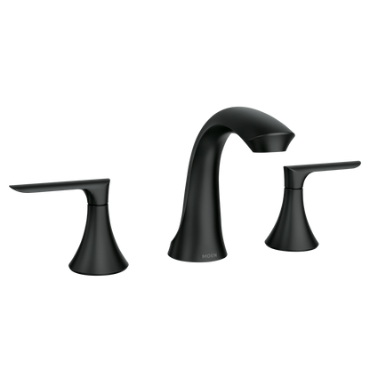 Findlay Matte black two-handle high arc bathroom faucet