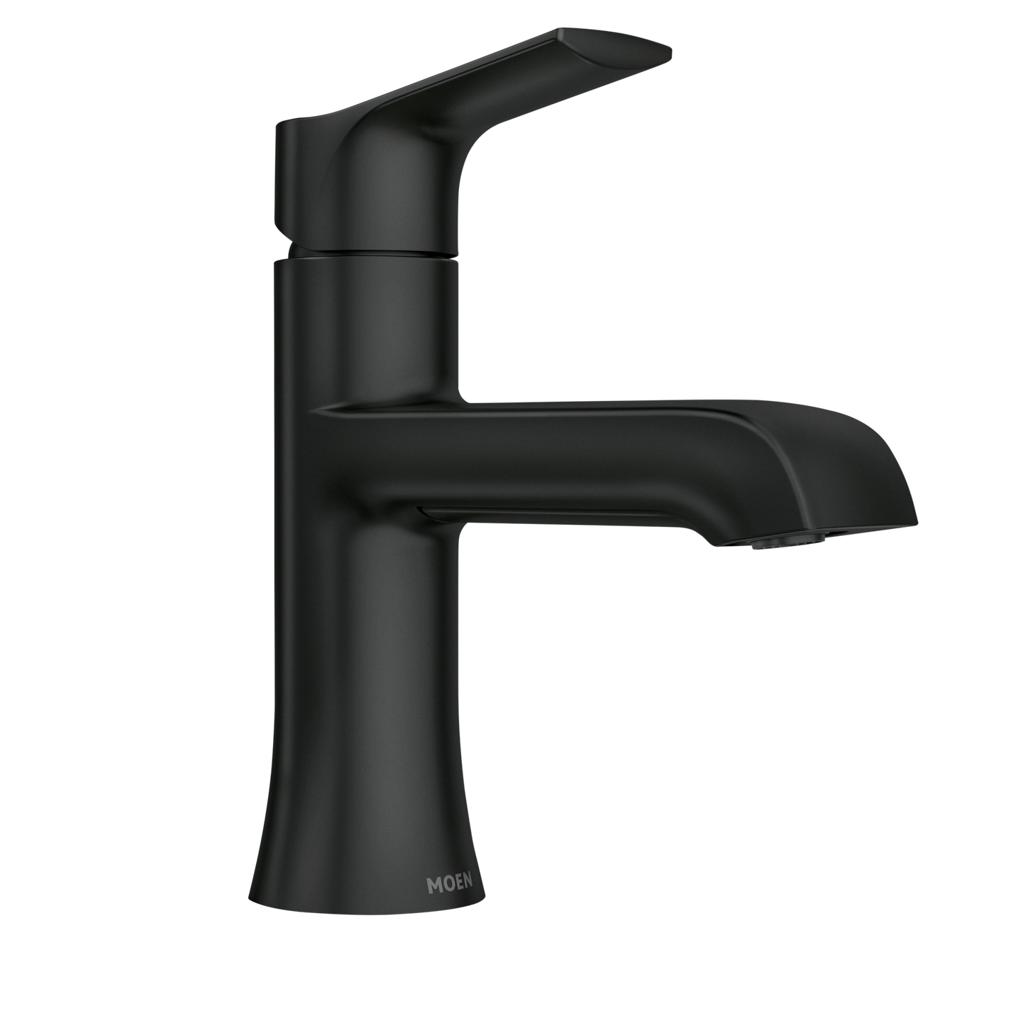 Matte black one-handle high arc bathroom faucet