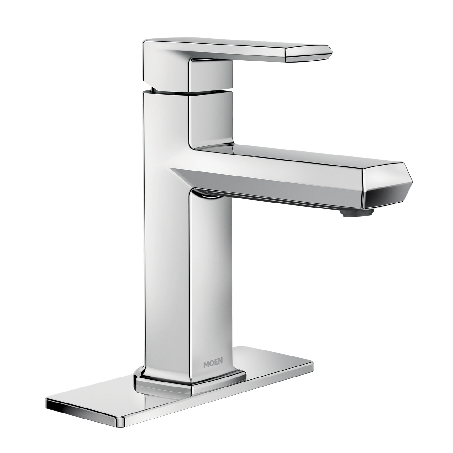 Chrome one-handle bathroom faucet