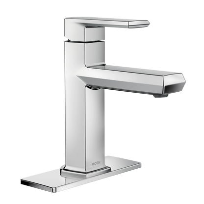 Chrome one-handle bathroom faucet