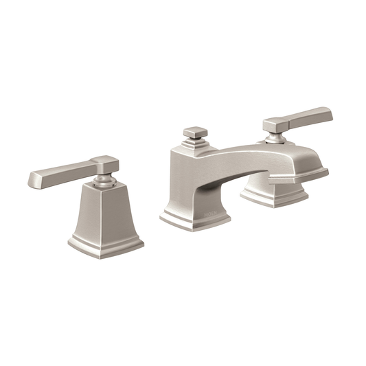 Boardwalk Chrome two-handle low arc bathroom faucet