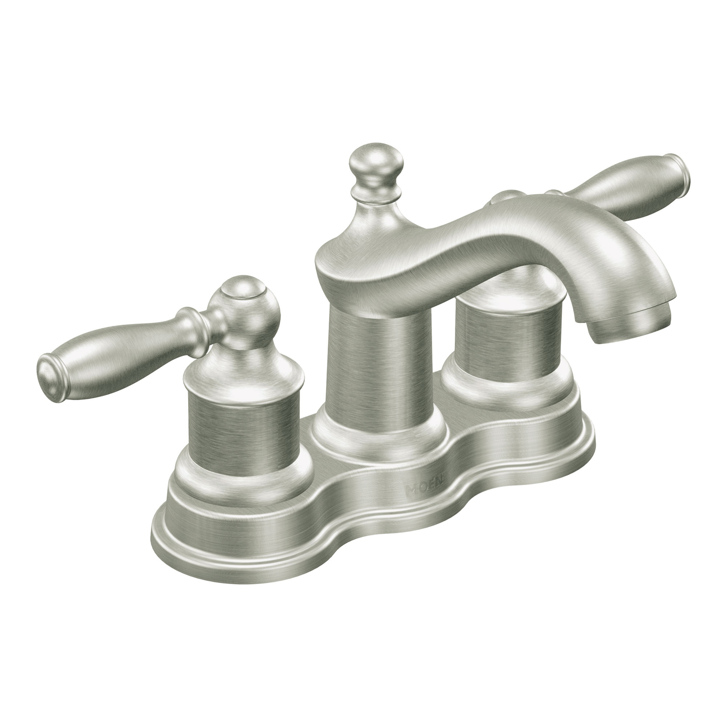 Lindley Classic brushed nickel two-handle low arc bathroom faucet