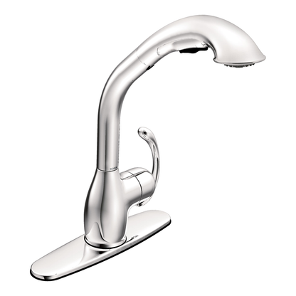 Neva Chrome one-handle high arc pullout kitchen faucet