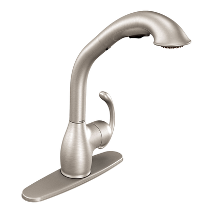 Neva Chrome one-handle high arc pullout kitchen faucet