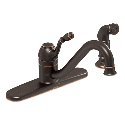 Lindley Mediterranean bronze one-handle low arc kitchen faucet