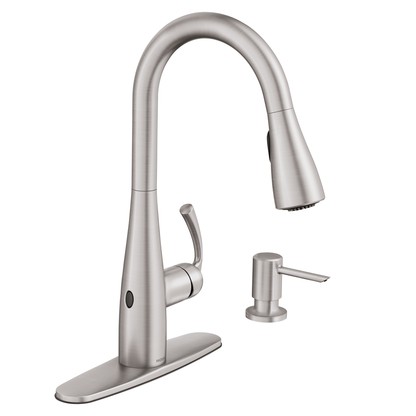 Essie Matte black one-handle high arc pulldown kitchen faucet