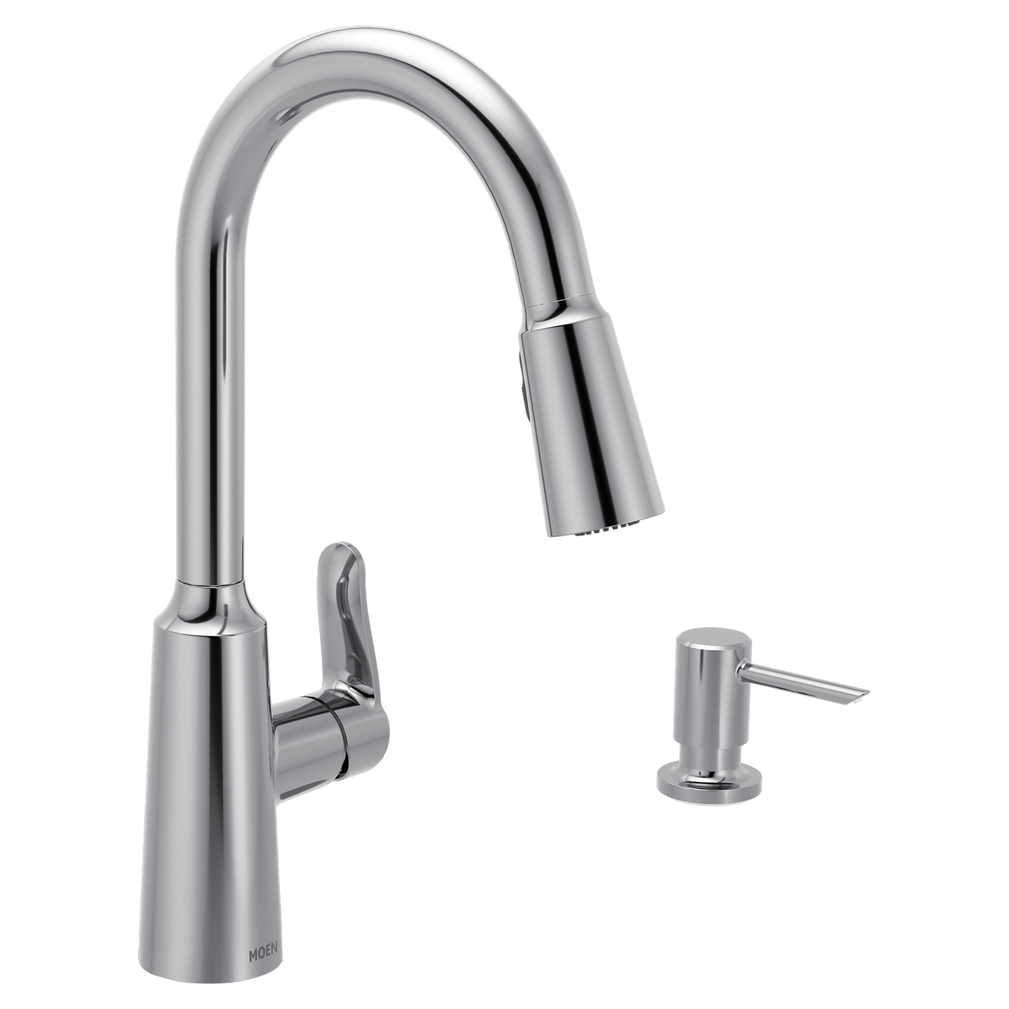 Edwyn Chrome one-handle high arc pulldown kitchen faucet