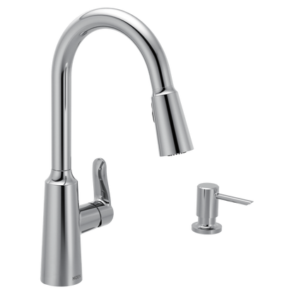 Edwyn Chrome one-handle high arc pulldown kitchen faucet