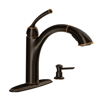 Sullivan Mediterranean Bronze One-Handle Pullout Kitchen Faucet