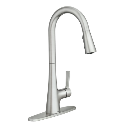 Mikah Chrome one-handle high arc pulldown kitchen faucet