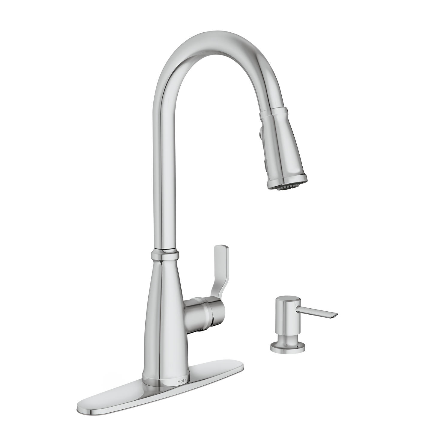 Nolia Chrome one-handle high arc pulldown kitchen faucet