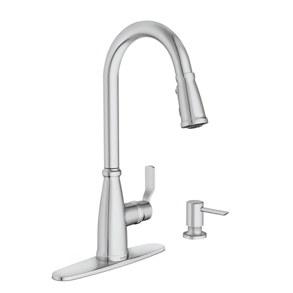 Nolia Chrome one-handle high arc pulldown kitchen faucet