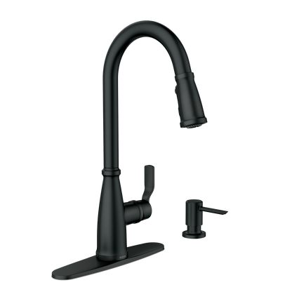 Nolia Chrome one-handle high arc pulldown kitchen faucet