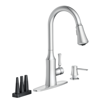 Venango Chrome One-Handle High Arc Pulldown Kitchen Faucet