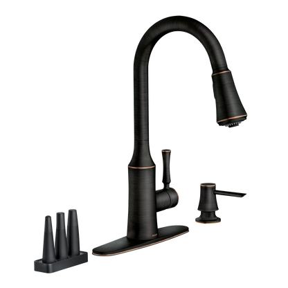 Venango Chrome One-Handle High Arc Pulldown Kitchen Faucet