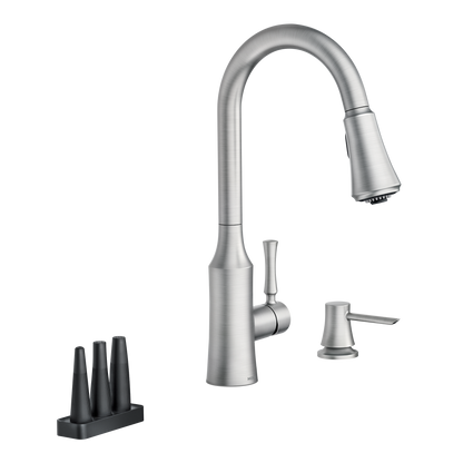 Venango Chrome One-Handle High Arc Pulldown Kitchen Faucet