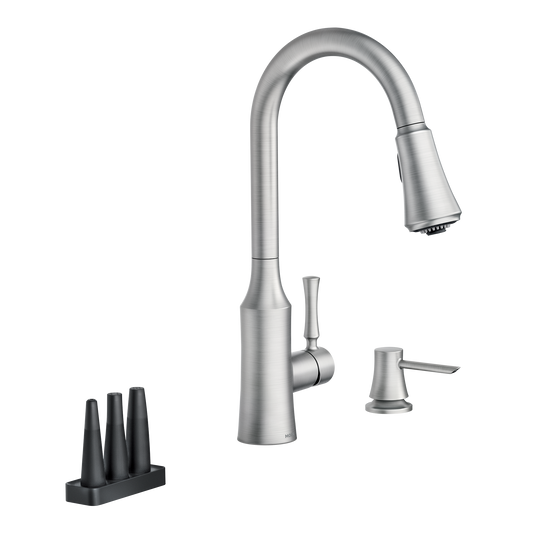 Venango Chrome One-Handle High Arc Pulldown Kitchen Faucet