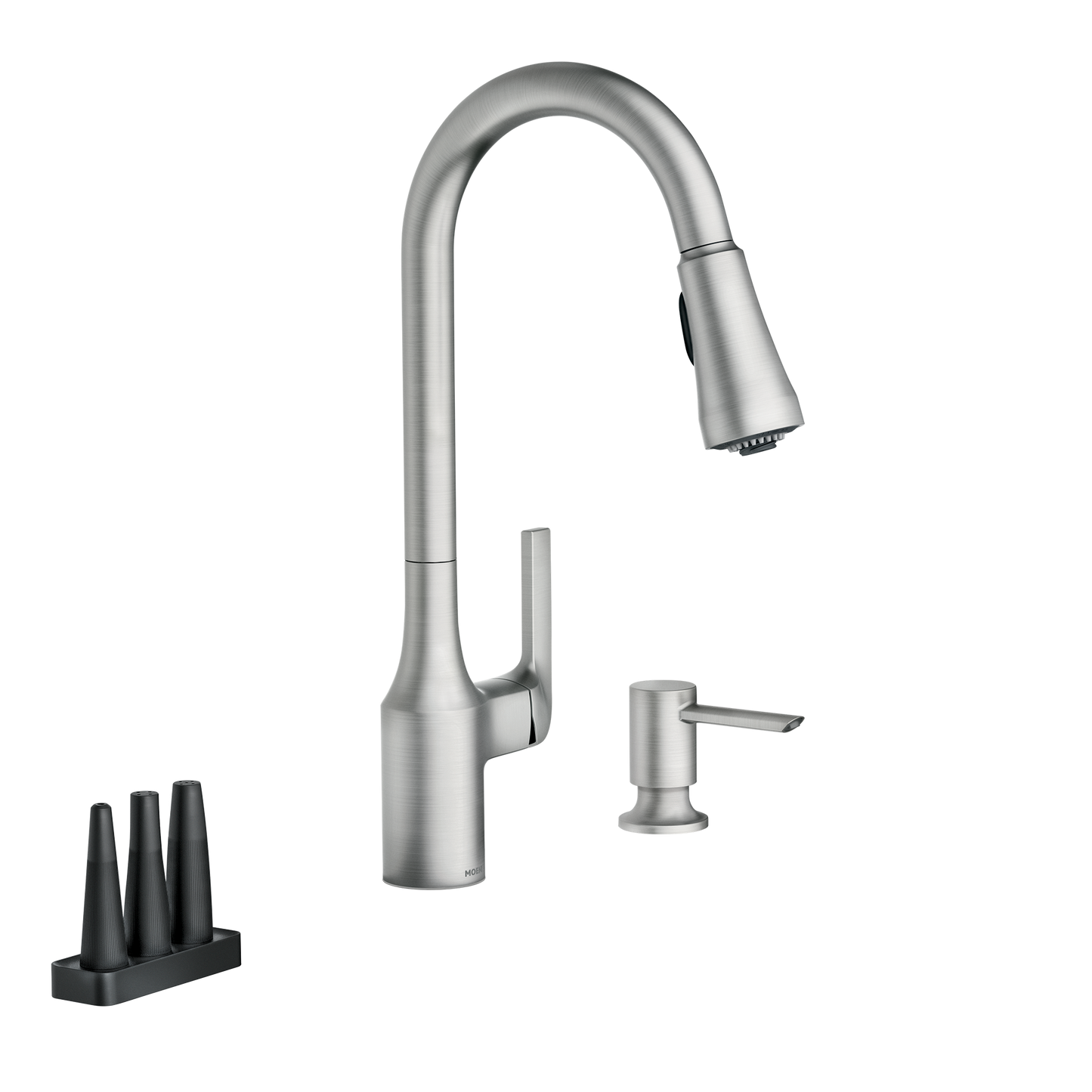 Milton Pulldown Kitchen Faucet with Bottle Cleaning Attachments