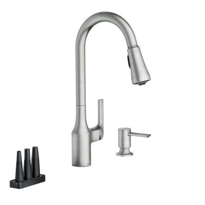Milton Pulldown Kitchen Faucet with Bottle Cleaning Attachments