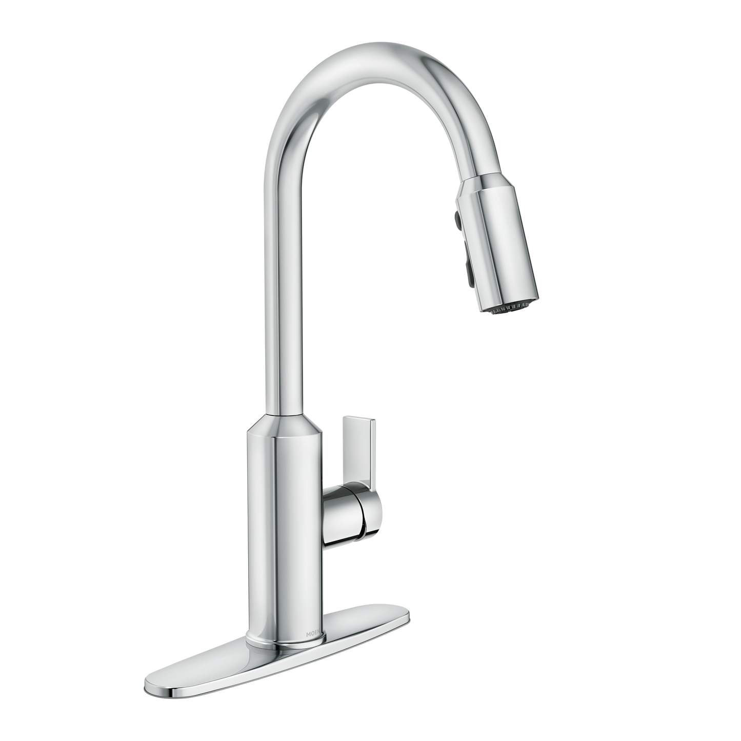 MEENA Chrome one-handle high arc pulldown kitchen faucet