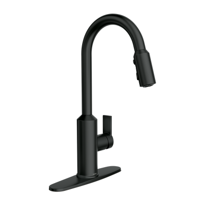 MEENA Chrome one-handle high arc pulldown kitchen faucet