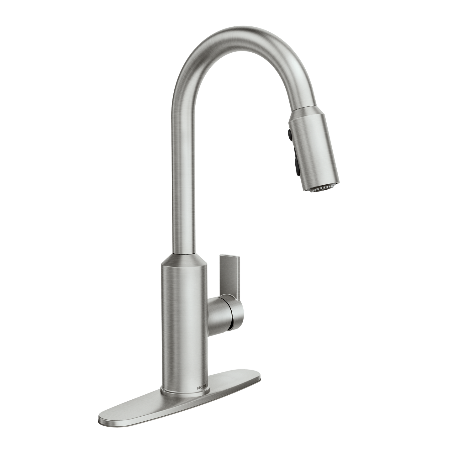 MEENA Chrome one-handle high arc pulldown kitchen faucet