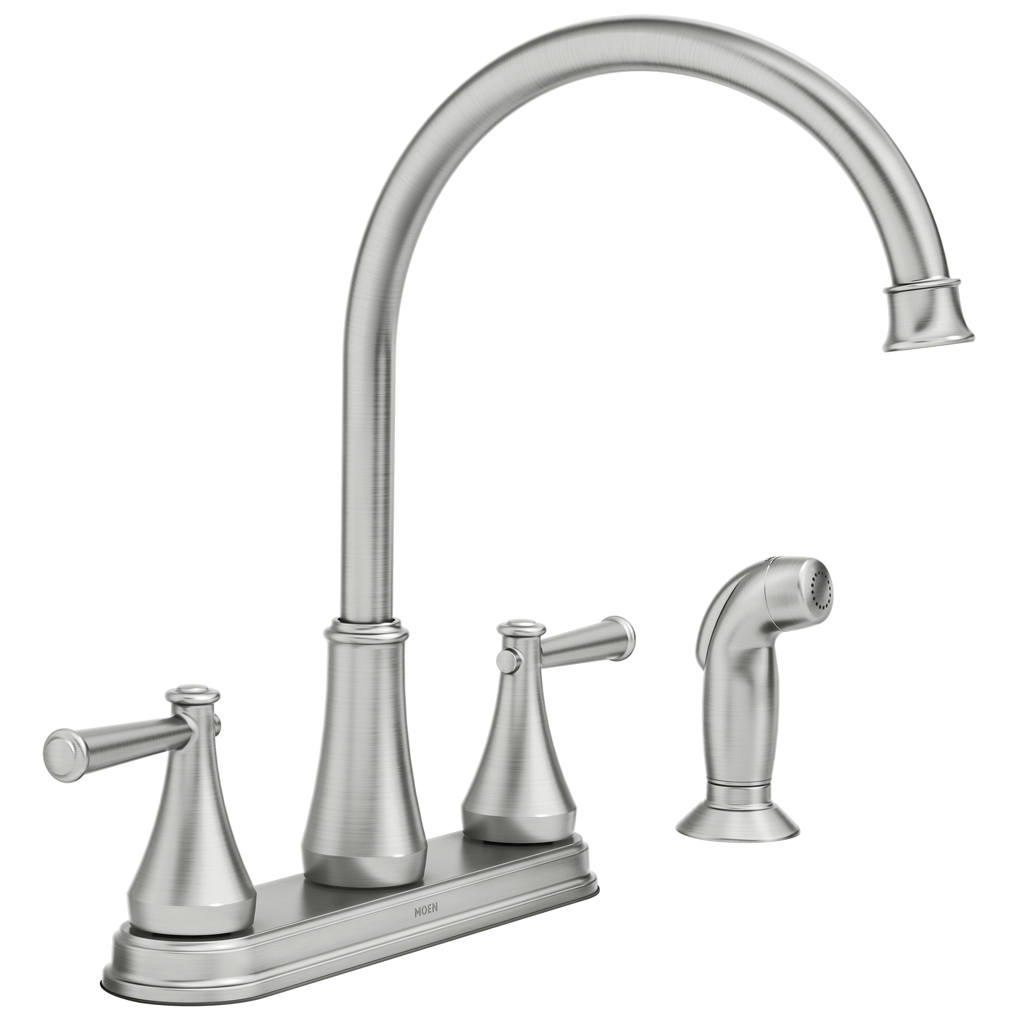 Stevie Spot Resist Stainless Two-Handle High Arc Kitchen Faucet – Moen