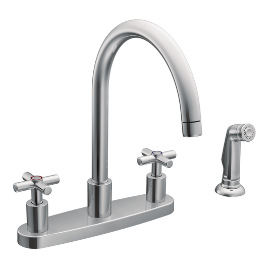 Traditional Chrome two-handle kitchen faucet