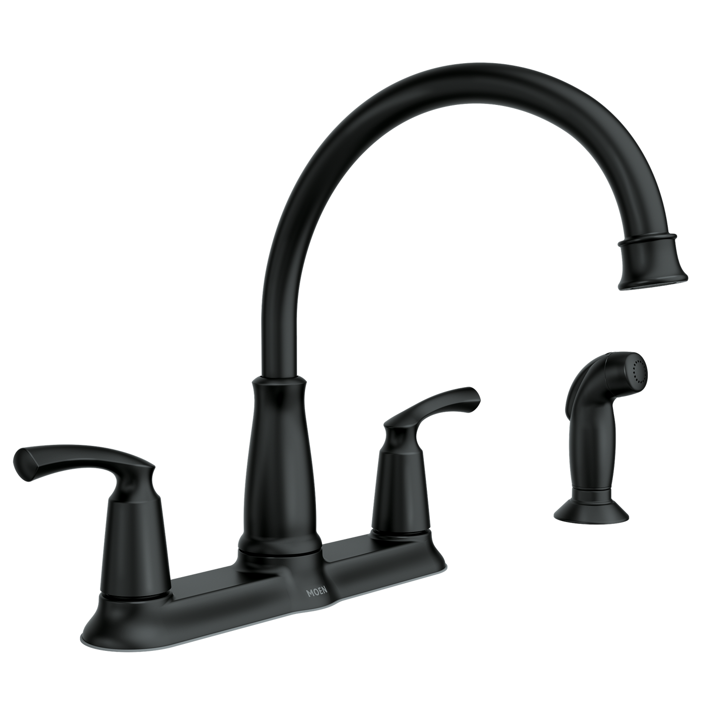 Bexley Matte black two-handle high arc kitchen faucet