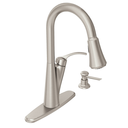Russo Spot resist stainless one-handle high arc pulldown kitchen faucet