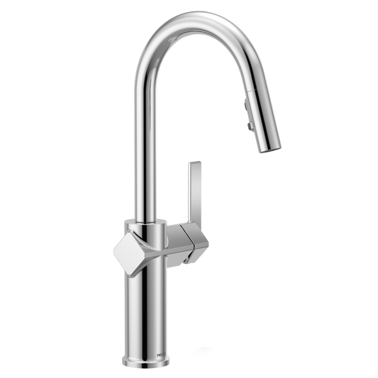 Joric Chrome one-handle high arc pulldown kitchen faucet