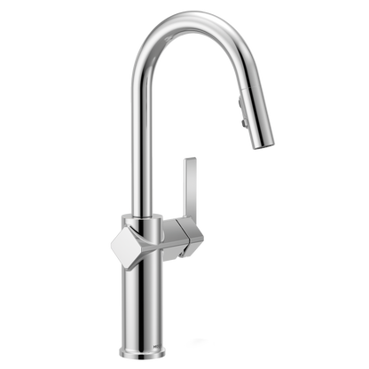 Joric Chrome one-handle high arc pulldown kitchen faucet